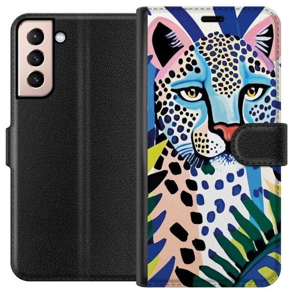 Kompatibelt Lommeboketui til Samsung Galaxy S21 Levende Leopard Kompatibelt Lommeboketui til Samsung Galaxy S21 Levende Leopard