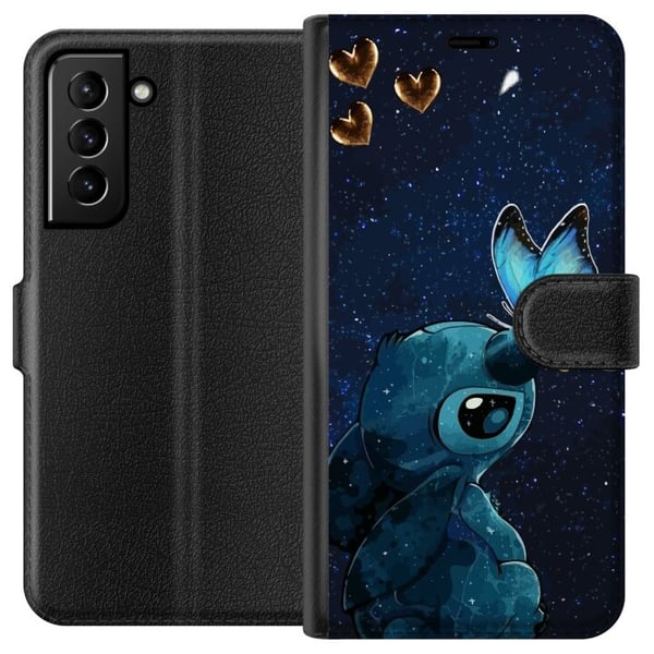 Kompatibelt Lommeboketui til Samsung Galaxy S21+ 5G Stitch sommerfugl Kompatibelt Lommeboketui til Samsung Galaxy S21+ 5G Stitch sommerfugl