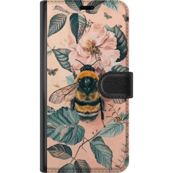 Kompatibel Tegnebogsetui til Samsung Galaxy S21 Humle på blomst i pastelfarver, smukt naturinspireret design, der formidler ro, energi og harmoni