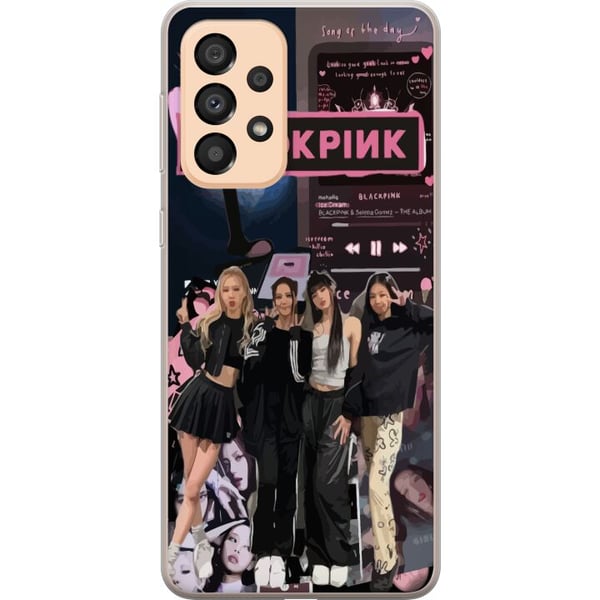 Kompatibelt Mobilskal till Samsung Galaxy A33 5G BLACKPINK collage med musikspelare modeestetik rosa svart K pop design