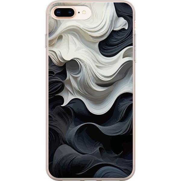 Yhteensopiva Puhelinkuori Apple iPhone 8 Plus Silkki Musta/Valkoinen Yhteensopiva Puhelinkuori Apple iPhone 8 Plus Silkki Musta/Valkoinen