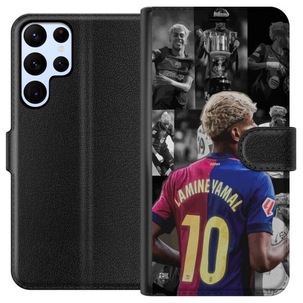 Yhteensopiva Lompakkokotelo Samsung Galaxy S22 Ultra 5G FCB Yamal Barcelona tulevaisuuden jalkapallotähti