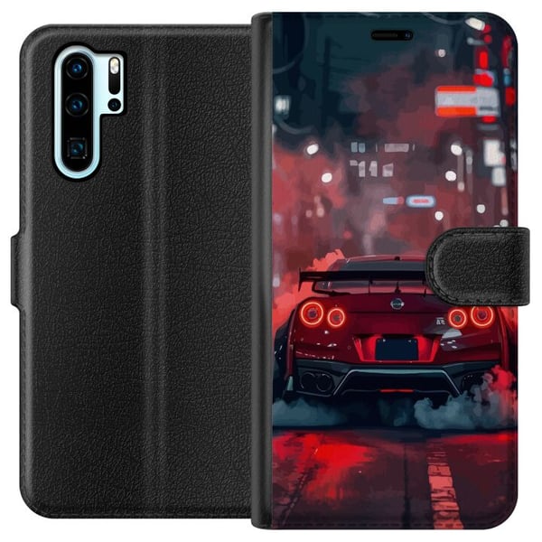 Yhteensopiva Lompakkokotelo Huawei P30 Pro Punainen urheiluauto drift-ajo kilpa-ajo viritys
