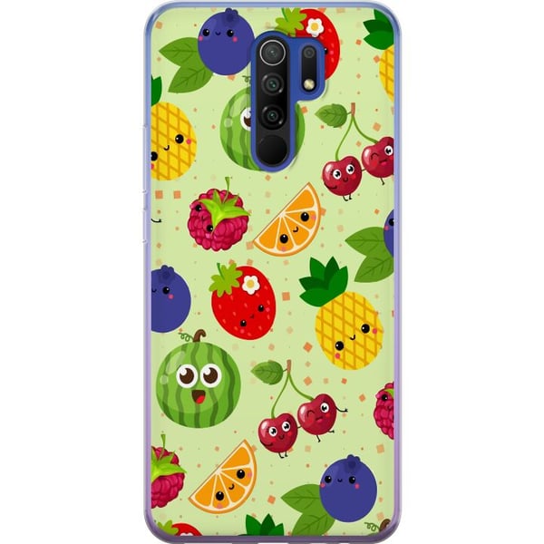 Kompatibel Mobilcover til Xiaomi Redmi 9 Frugtmønster med ananas, melon og kirsebær, farverigt design, der spreder glæde og sommerenergi