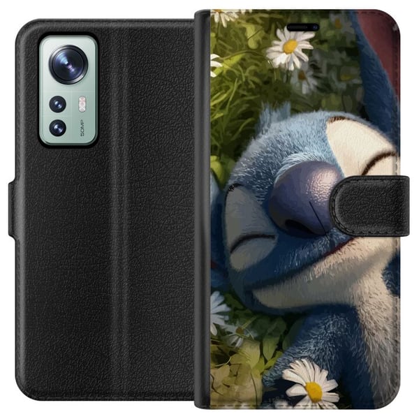 Yhteensopiva Lompakkokotelo Xiaomi 12 Keppostelevä sininen fantasiaolento tummaa taustaa vasten humoristinen ilmaus Yhteensopiva Lompakkokotelo Xiaomi 12 Keppostelevä sininen fantasiaolento tummaa taustaa vasten humoristinen ilmaus