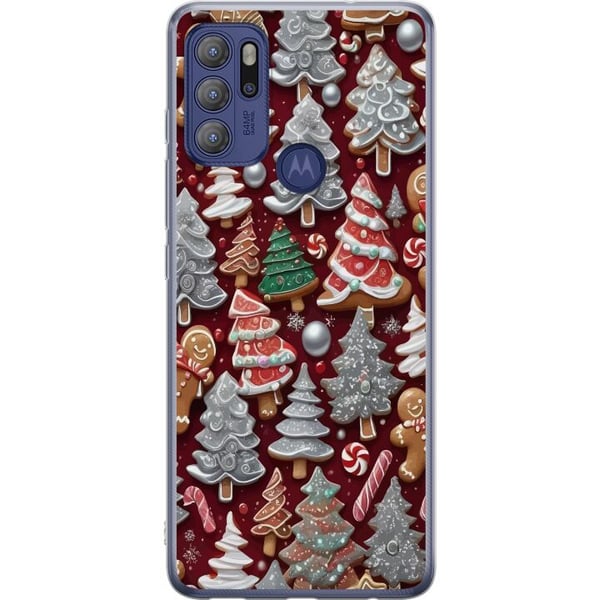Kompatibel Mobilcover til Motorola Moto G60S julesmåkager julesmåkager peberkager grantræer peberkager julemotiv sukkerstok juletræ design