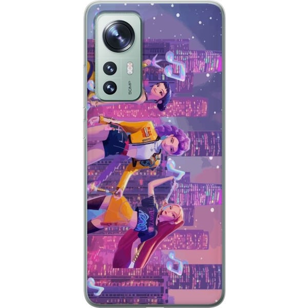 Yhteensopiva Puhelinkuori Xiaomi 12 Futuristinen K-pop-tyttöryhmä Demon Huntersista neon kaupungissa, jossa on popkulttuuria ja synkkää fantasiatunne