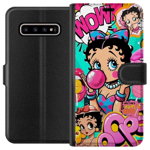 Kompatibel Tegnebogsetui til Samsung Galaxy S10+ Betty Boop
