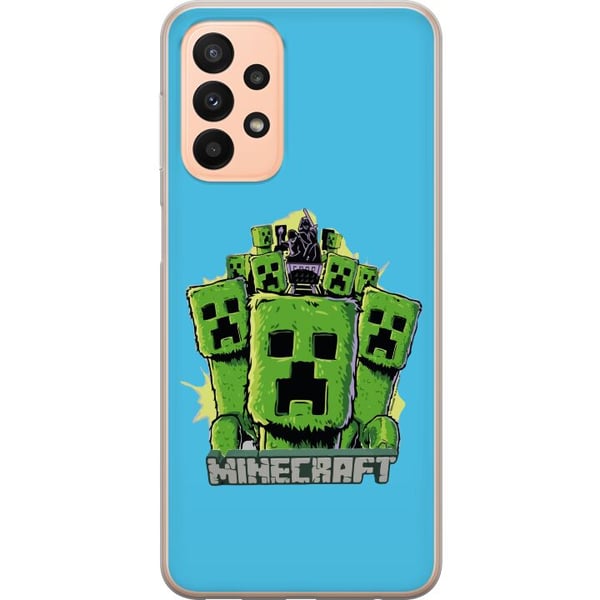 Kompatibelt Mobildeksel til Samsung Galaxy A23 Minecraft Creeper-armé i tegneseriestil – grønn Creeper-illustrasjon med klassisk Minecraft-tema for f