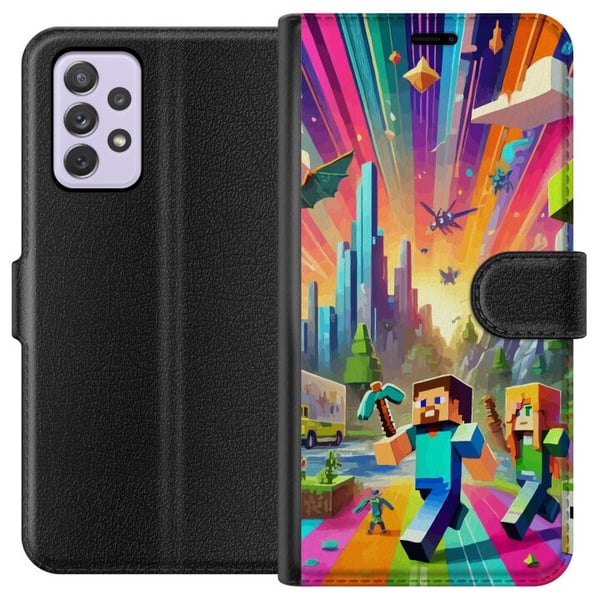 Kompatibelt Lommeboketui til Samsung Galaxy A52s 5G Fortnite vs Minecraft