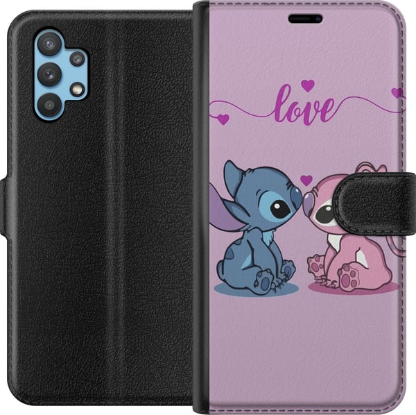 Yhteensopiva Lompakkokotelo Samsung Galaxy A32 5G Lilo & Stitch – Angel Edition