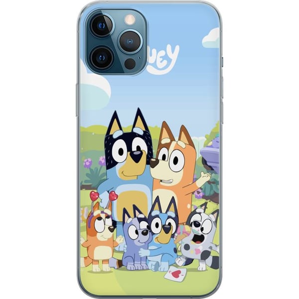 Kompatibelt Mobildeksel til Apple iPhone 12 Pro Max Bluey mobildeksel med hele familien i fargerikt design