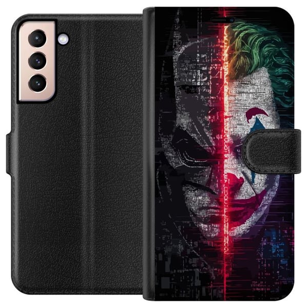 Kompatibelt Lommeboketui til Samsung Galaxy S21 Batman Joker-plakat DC Comics Gotham-skurker delt ansikt Dark Knight-film retro fanart helt skurk Kompatibelt Lommeboketui til Samsung Galaxy S21 Batman Joker-plakat DC Comics Gotham-skurker delt ansikt Dark Knight-film retro fanart helt skurk