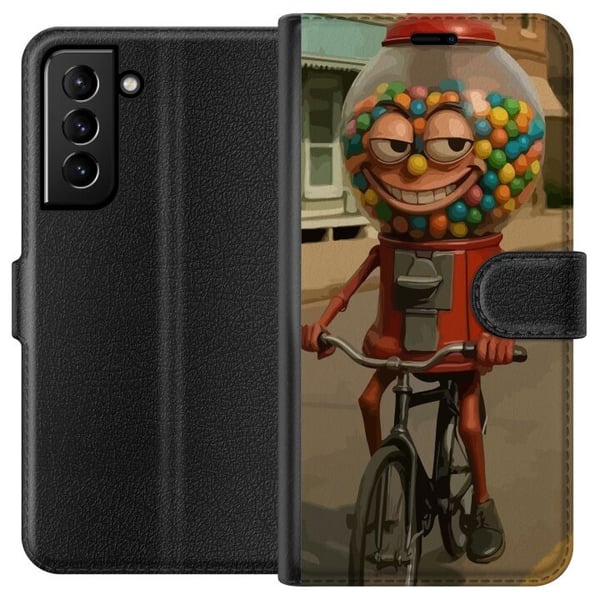 Kompatibel Tegnebogsetui til Samsung Galaxy S21+ 5G Italiensk Brainrot-illustration – Sjov slikautomat cykler i retrodesign Kompatibel Tegnebogsetui til Samsung Galaxy S21+ 5G Italiensk Brainrot-illustration – Sjov slikautomat cykler i retrodesign