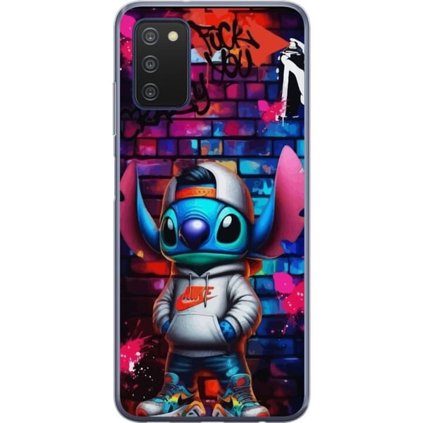 Kompatibelt Mobildeksel til Samsung Galaxy A03s Gatekunst Alien i hettegenser Neon graffitistil