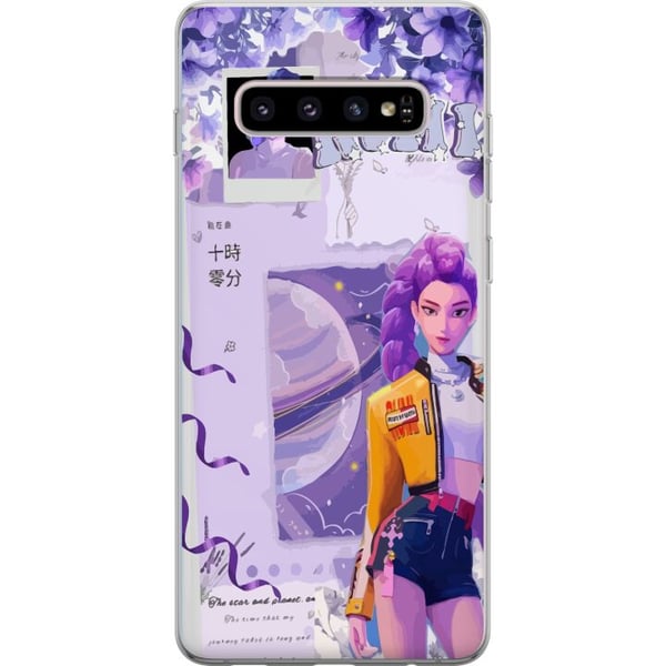 Kompatibel Mobilcover til Samsung Galaxy S10+ Kpop-dæmonjægere Rumi Kosmisk planet Lilla fantasi Idolæstetik