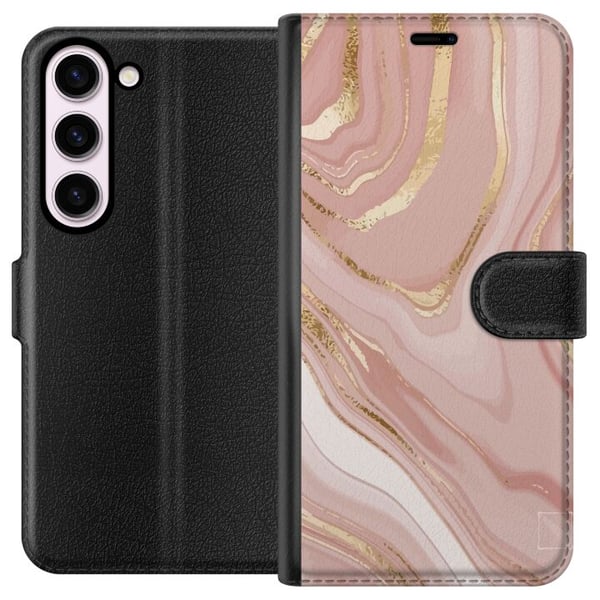 Kompatibel Tegnebogsetui til Samsung Galaxy S23 Marmor Guld Kompatibel Tegnebogsetui til Samsung Galaxy S23 Marmor Guld