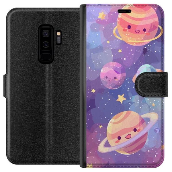 Kompatibelt Plånboksfodral till Samsung Galaxy S9+ Rymden Söt Kompatibelt Plånboksfodral till Samsung Galaxy S9+ Rymden Söt