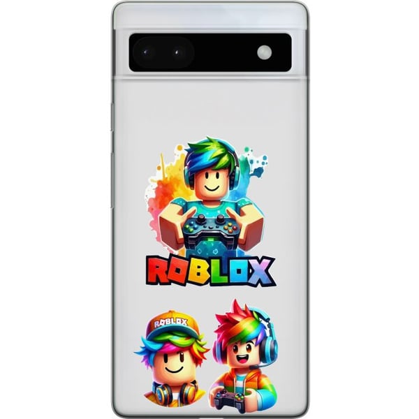 Yhteensopiva Puhelinkuori Google Pixel 6a Roblox Rainbow Gamer Design värikäs pelimaailma, jossa on sateenkaaren värisiä hahmoja, täynnä iloa ja luov