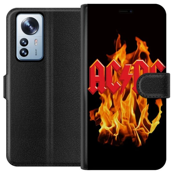 Kompatibel Tegnebogsetui til Xiaomi 12 Pro ACDC Flames Rockmusikband Guitar