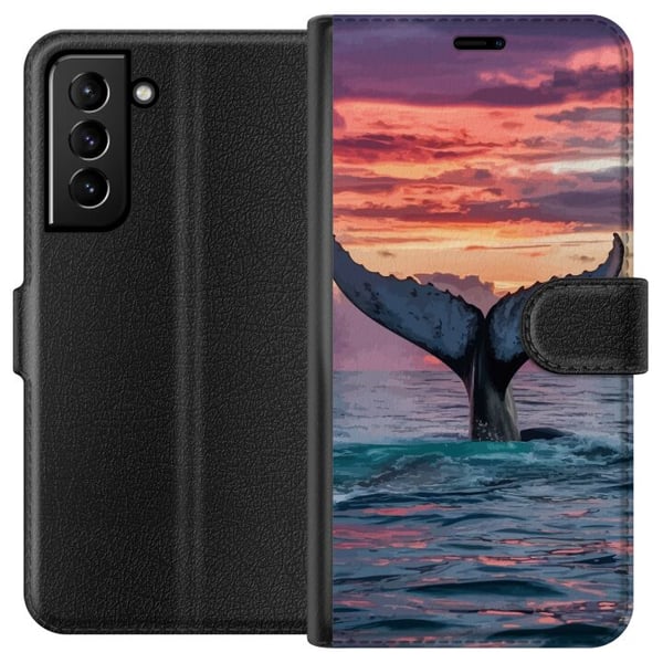 Kompatibel Tegnebogsetui til Samsung Galaxy S21+ 5G Hvalhale i solnedgang med tropisk himmel og stille hav-inspireret design med rolig energi og magi Kompatibel Tegnebogsetui til Samsung Galaxy S21+ 5G Hvalhale i solnedgang med tropisk himmel og stille hav-inspireret design med rolig energi og magi