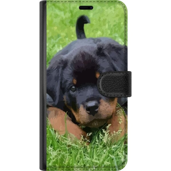 Kompatibelt Lommeboketui til Samsung Galaxy S21+ 5G Rottweilervalp med store øyne, myke farger og tydelige detaljer, naturinspirert og sjarmerende hu