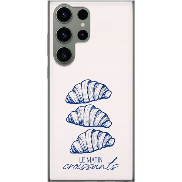 Kompatibelt Mobildeksel til Samsung Galaxy S23 Ultra Franske morgener med nystekte croissanter Kompatibelt Mobildeksel til Samsung Galaxy S23 Ultra Franske morgener med nystekte croissanter
