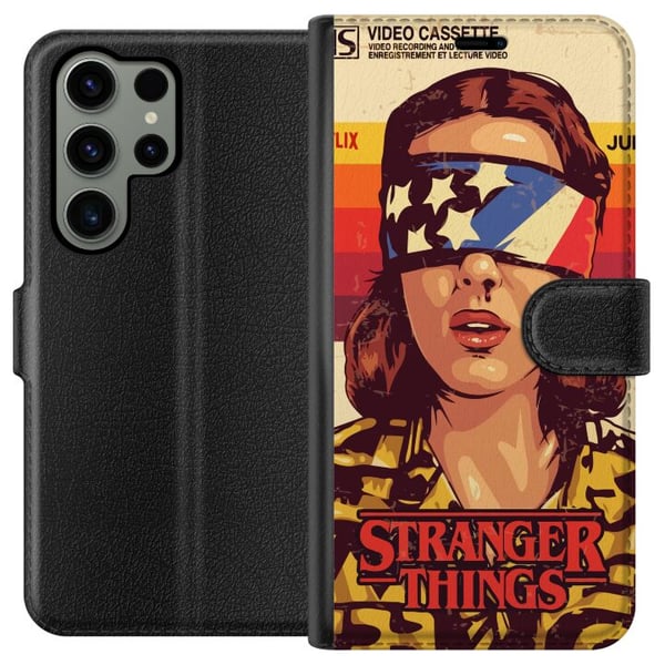 Kompatibel Tegnebogsetui til Samsung Galaxy S23 Ultra Stranger Things VHS Kompatibel Tegnebogsetui til Samsung Galaxy S23 Ultra Stranger Things VHS