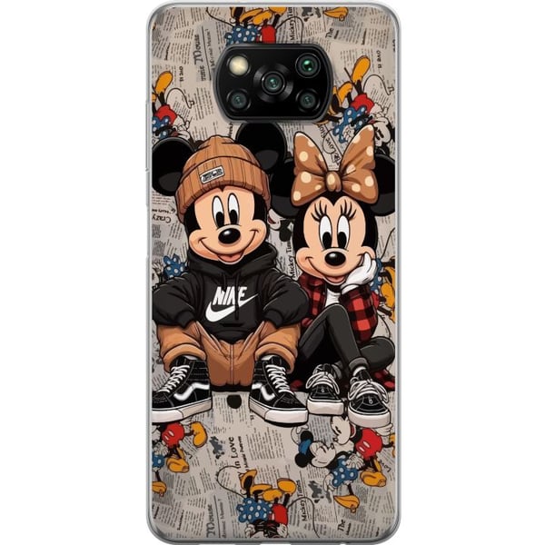 Kompatibelt Mobilskal till Xiaomi Poco X3 NFC Tecknad musduo i streetwear med kepsar sneakers urban illustration