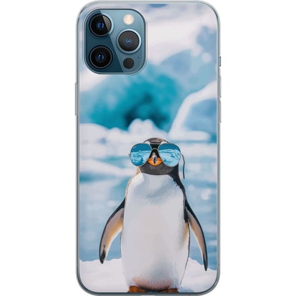 Kompatibelt Mobilskal till Apple iPhone 12 Pro Max Pingvin med glasögon rolig vinterdesign humoristisk kall stil med is hav och trendig modern känsla