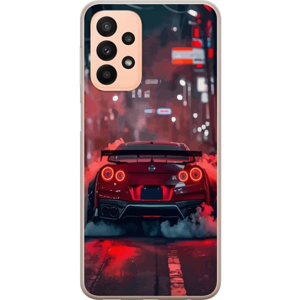 Kompatibelt Mobildeksel til Samsung Galaxy A23 Rød sportsbil drifting racing tuning