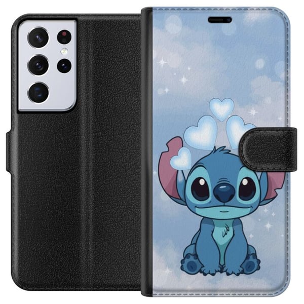 Yhteensopiva Lompakkokotelo Samsung Galaxy S21 Ultra 5G Stitch Hyppäävä Ilo - Hauska Suunnittelu Lahjalle