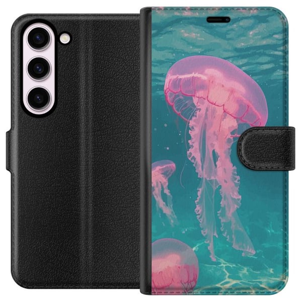 Kompatibel Tegnebogsetui til Samsung Galaxy S23 Lyserøde vandmænd i klart blåt hav, magisk undervandsdesign med rolig, drømmende stemning og pastelfa Kompatibel Tegnebogsetui til Samsung Galaxy S23 Lyserøde vandmænd i klart blåt hav, magisk undervandsdesign med rolig, drømmende stemning og pastelfa
