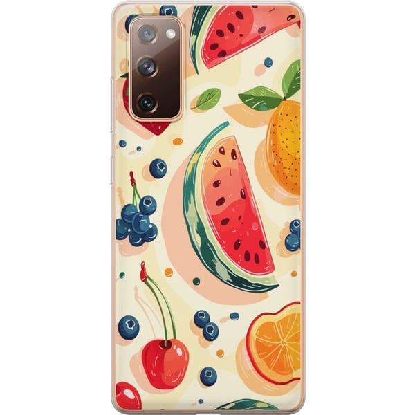 Kompatibelt Mobilskal till Samsung Galaxy S20 FE Fruktmönster med vattenmelon citrus och bär i lekfull illustration
