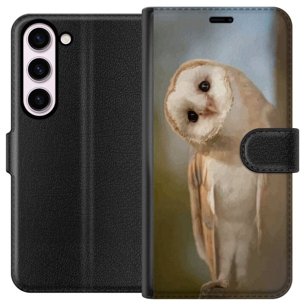 Kompatibel Tegnebogsetui til Samsung Galaxy S23 Uggla Nyfiken Blick Fågelmotiv Skog Natur Grafiskt Design Kompatibel Tegnebogsetui til Samsung Galaxy S23 Uggla Nyfiken Blick Fågelmotiv Skog Natur Grafiskt Design