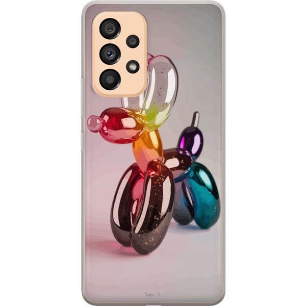 Kompatibelt Mobildeksel til Samsung Galaxy A53 5G Balloon Pup fargerik ballonghund i pop art-glassstil, regnbuefarger og moderne trendy design