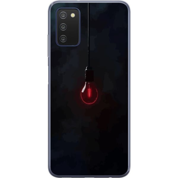 Yhteensopiva Puhelinkuori Samsung Galaxy A03s Tummanpunainen hehkulamppu tummassa ympäristössä, elegantti futuristinen muotoilu taiteellisella vivaht