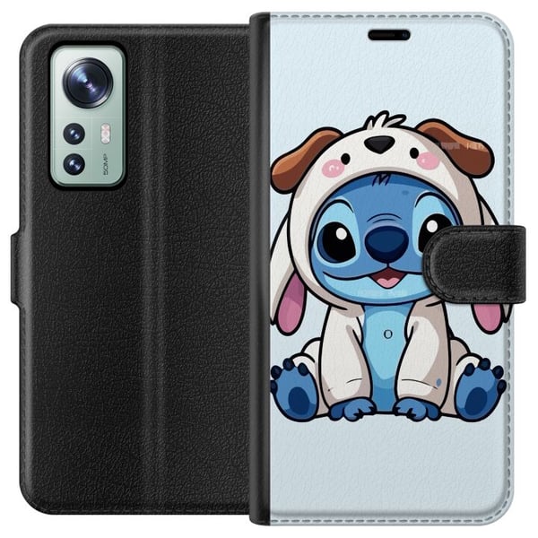 Yhteensopiva Lompakkokotelo Xiaomi 12 Stitch Hundkostym Lilo & Stitch Disney Roligt Motiv Blå