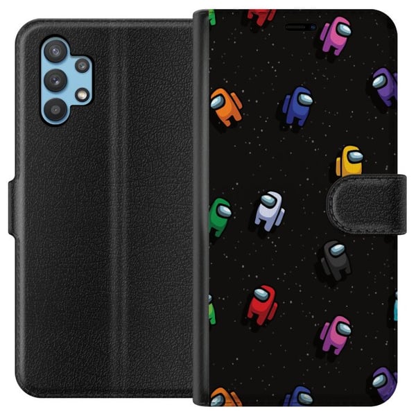 Kompatibelt Plånboksfodral till Samsung Galaxy A32 5G Among Us mönster med färgglada karaktärer i rymden lekfullt gamingmotiv för Among Us fans Kompatibelt Plånboksfodral till Samsung Galaxy A32 5G Among Us mönster med färgglada karaktärer i rymden lekfullt gamingmotiv för Among Us fans