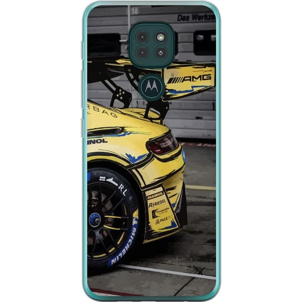Kompatibelt Mobilskal till Motorola Moto G9 Play AMG Mercedes poster racing sportbil gul luxury automotive German brand motorsport car design retro