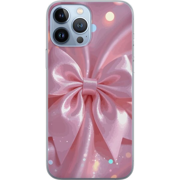 Kompatibelt Mobildeksel til Apple iPhone 13 Pro Max Rosa rosettdesign – Elegant silkebåndillustrasjon med glitrende effekt