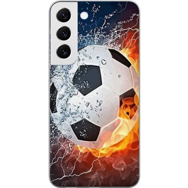 Kompatibelt Mobilskal till Samsung Galaxy S22 5G Fotboll Eld