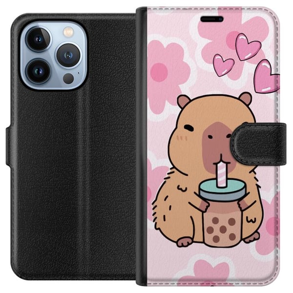 Kompatibelt Lommeboketui til Apple iPhone 13 Pro Kawaii Capybara Hjerteanime Stil Søt Design Dyretema TikTok Populær Gave Jente