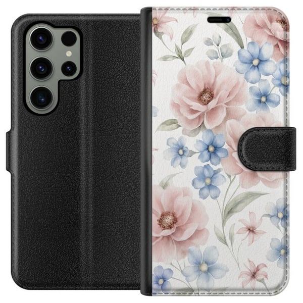 Kompatibel Tegnebogsetui til Samsung Galaxy S23 Ultra Romantiske blomster