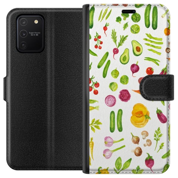 Kompatibelt Lommeboketui til Samsung Galaxy S10 Lite grønnsaker mønster grønnsaker avokado tomat agurk brokkoli sunn mat plakat kjøkken design retro Kompatibelt Lommeboketui til Samsung Galaxy S10 Lite grønnsaker mønster grønnsaker avokado tomat agurk brokkoli sunn mat plakat kjøkken design retro