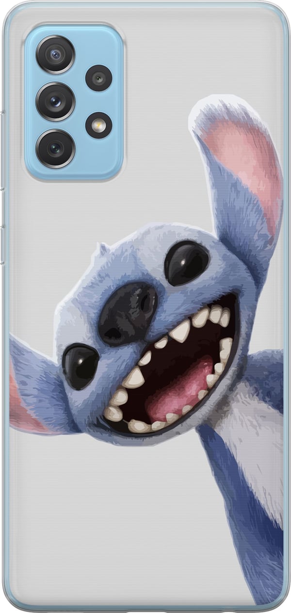 Yhteensopiva Puhelinkuori Samsung Galaxy A52 5G Stitch liikkeessä - Kawaii-suunnittelu faneille ja lapsille