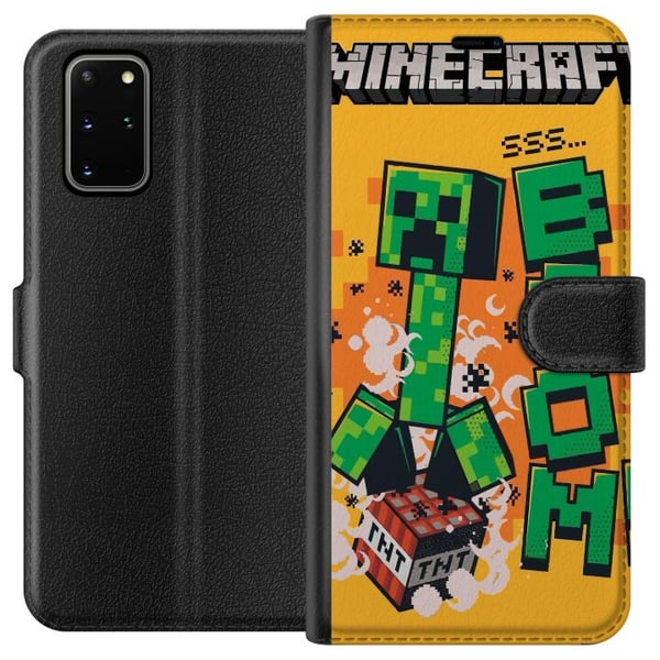 Kompatibelt Plånboksfodral till Samsung Galaxy S20+ Minecraft Boom Kompatibelt Plånboksfodral till Samsung Galaxy S20+ Minecraft Boom