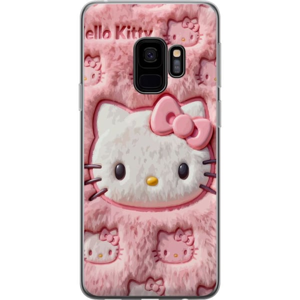 Kompatibel Mobilcover til Samsung Galaxy S9 Hello Kitty-inspireret pink fluffy design med et ikonisk katteansigt i kawaii-stil