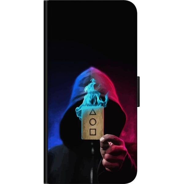 Kompatibelt Lommeboketui til Samsung Galaxy A20s Squid Game plakat Netflix koreansk serie overlevelsesdrama maske kort hettekledd retrodesign thrille