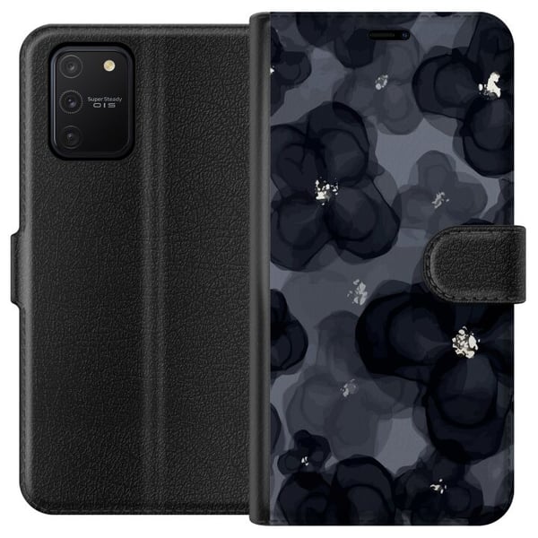 Kompatibelt Lommeboketui til Samsung Galaxy S10 Lite Abstrakt mørkt blomstermønster i svartgrå toner med en elegant, dramatisk og moderne følelse Kompatibelt Lommeboketui til Samsung Galaxy S10 Lite Abstrakt mørkt blomstermønster i svartgrå toner med en elegant, dramatisk og moderne følelse
